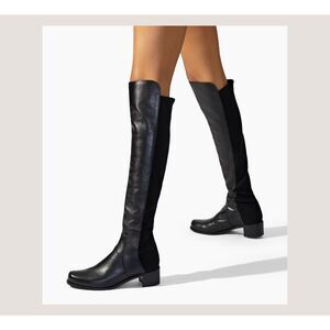 New Stuart Weitzman Leather Stretch 50/50 Over the Knee Black Boots Size 10B